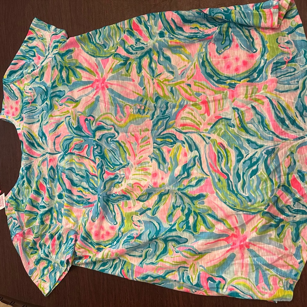 Lilly Pulitzer, Xl, Etta V-neck top, new with tags